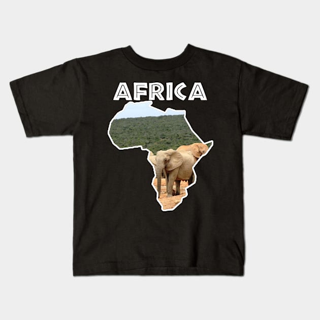 African Wildlife Continent Elephant Herd Kids T-Shirt by PathblazerStudios